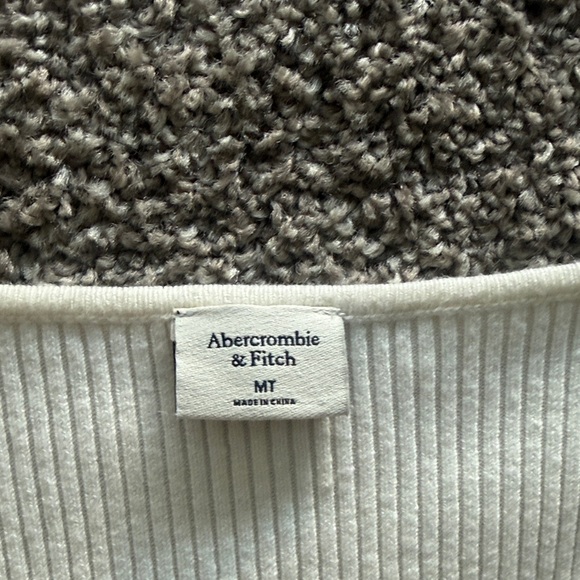 Abercrombie & Fitch Off White Ribbed Long-Sleeve Knit Dress - Picture 2 of 7